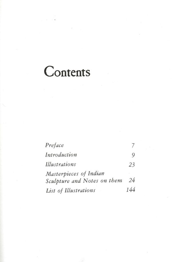 Indian Sculpture by Grace Morely (Hardcover) - Contents Page