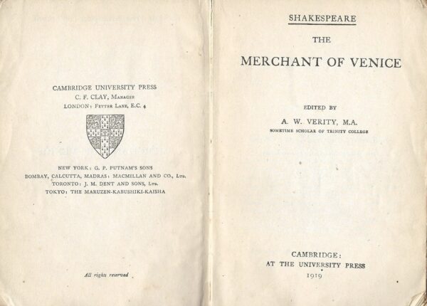 The Merchant of Venice by A.W.Verity (Paperback)