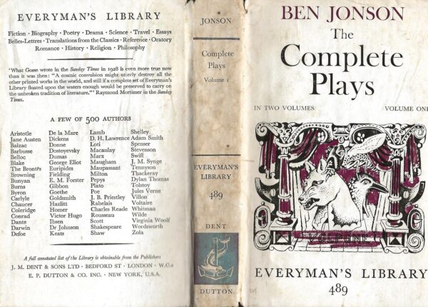 Ben Jonson The Complete Plays - Everyman's Library 489 (Hardcover)-Large Image