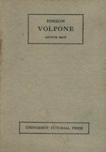 Jonson Volpone by Arthur Sale (Hardcover