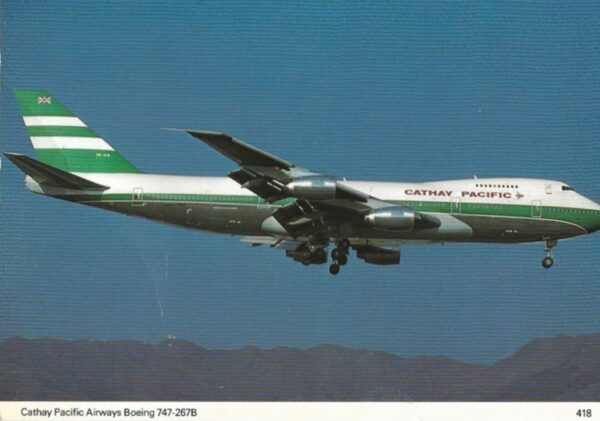 Cathy Pacific Airways Bowing 747-267B Postcard