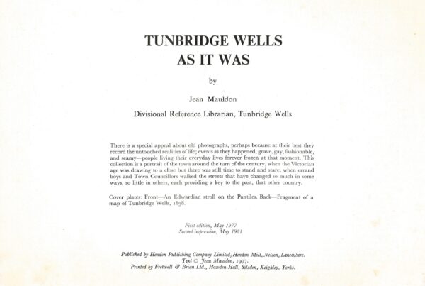 Tunbridge Wells as it Was by Jean Mauldon (Paperback) First Page