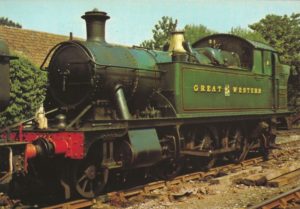 GWR 2-6-2T No 4555 at Staverton Bridge (Dennis Productions Postcard)