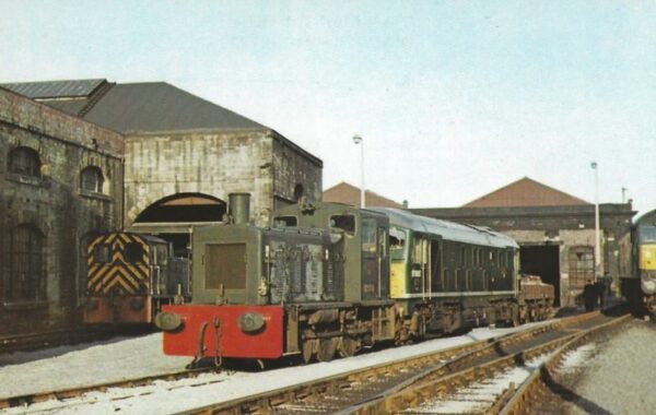 Class 04: No D2304 | Class 03: No D2050 | Class 24: No D5097 Gateshead Shed 5th March 1967( Dawlish Railway Museum Postcard)