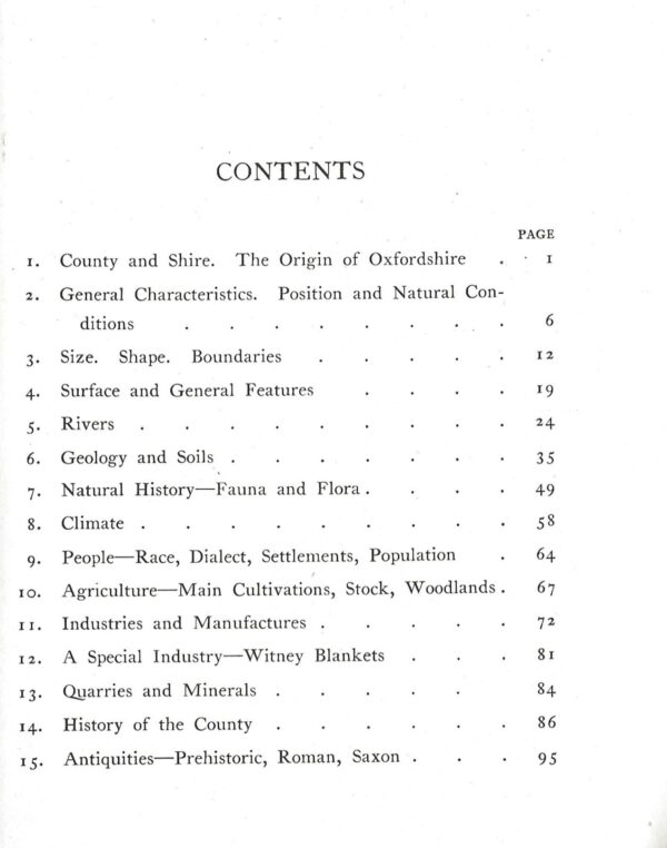 Cambridge County Geographies - Oxfordshire (Hardback) -Contents Page