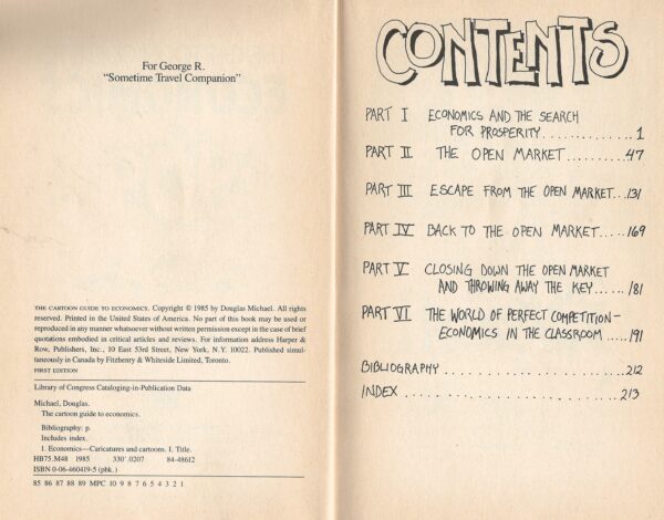 The Cartoon Guide to Economics by Douglas Michael (Paperback) -Internal_Contents Page