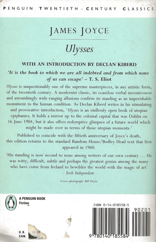 ulysses james joyce back cover