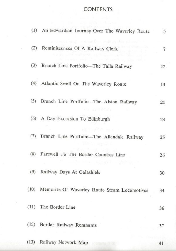 Border Railway Portfolio - Edited by Bill Peacock (Paperback) -Contents Page