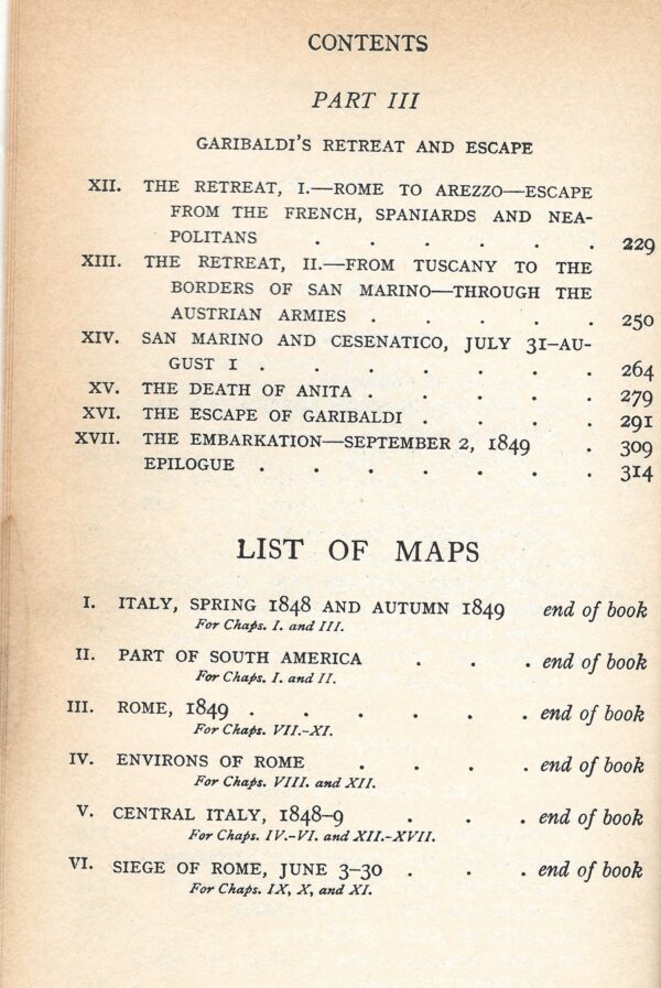 Garibaldi's Defence of the Roman Republic 1848-49 by G.M.Trevelyan (Paperback) Contents Page 2