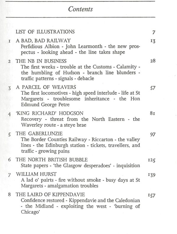 The North British Railway - Volume 1 by John Thomas (Hardback) Contents Page 1