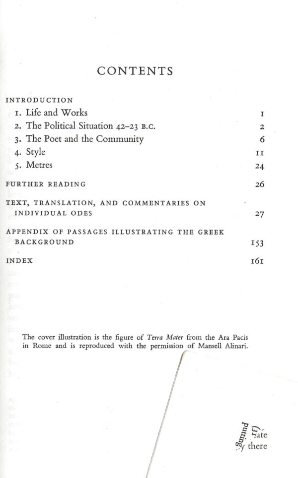 the third book of horaces odes contents page