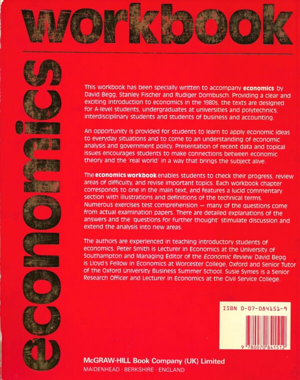 Economics Workbook by Peter Smith and David Begg (Paperback) -Backcover