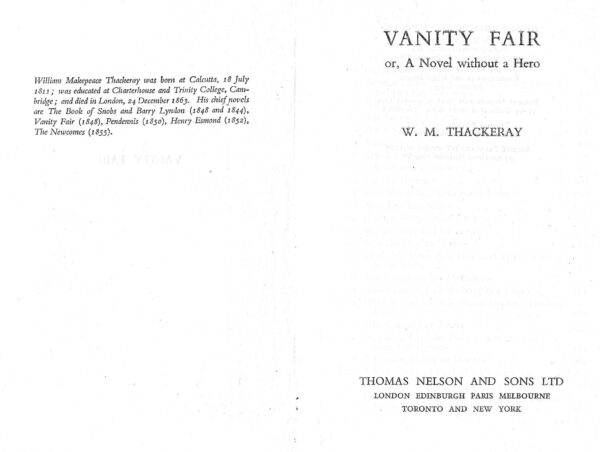 Vanity Fair : A Novel Without a Hero (Hardback) -Internal Image