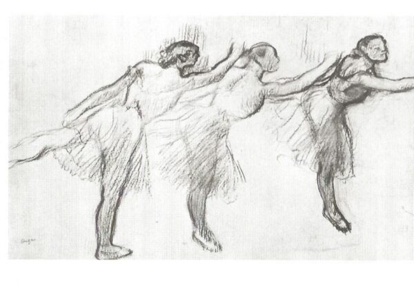 Three Studies of a Ballerina by Edgar Degas - Postcard -Front Cover