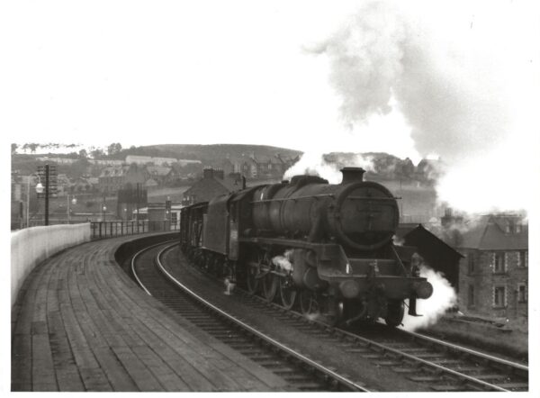 Steam Locomotive at Hawick Railway Station - Vintage Photo 1