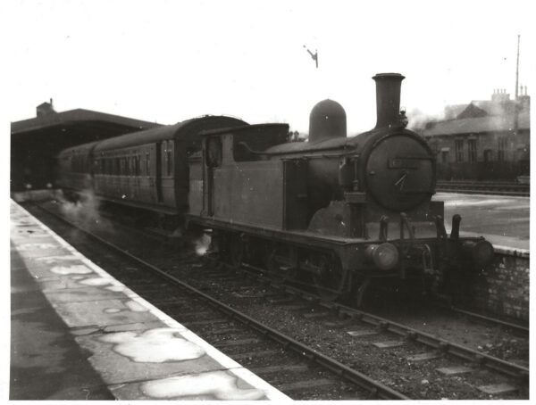 Steam Locomotive 67305 at Ferryhill Railway Station - Vintage Photo