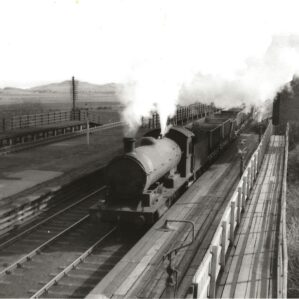 Steam Locomotive at Hart Railway Station - Vintage Photo