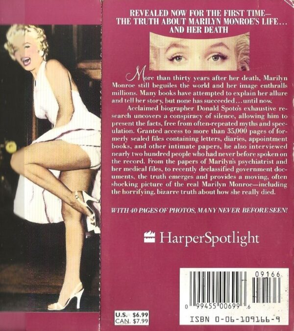 Marilyn Monroe the Biography by Donald Spoto -Tear Off Bookmark