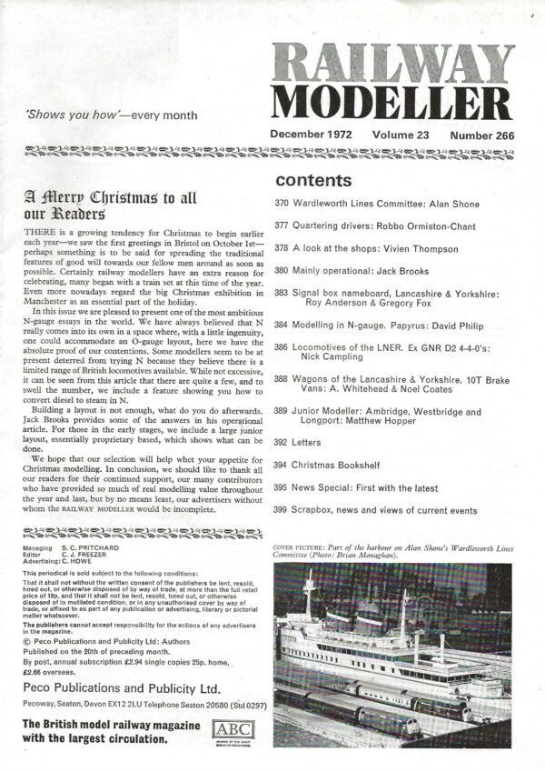 Railway Modeller December 1972 - Volume 23 Number 266 - large Image