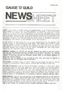 Gauge 'O' Guild News Sheet -Spring 1991