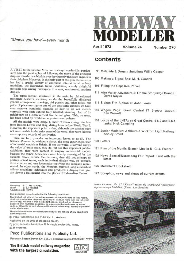 Railway Modeller April 1973 - Volume 24 Number 270 -large image