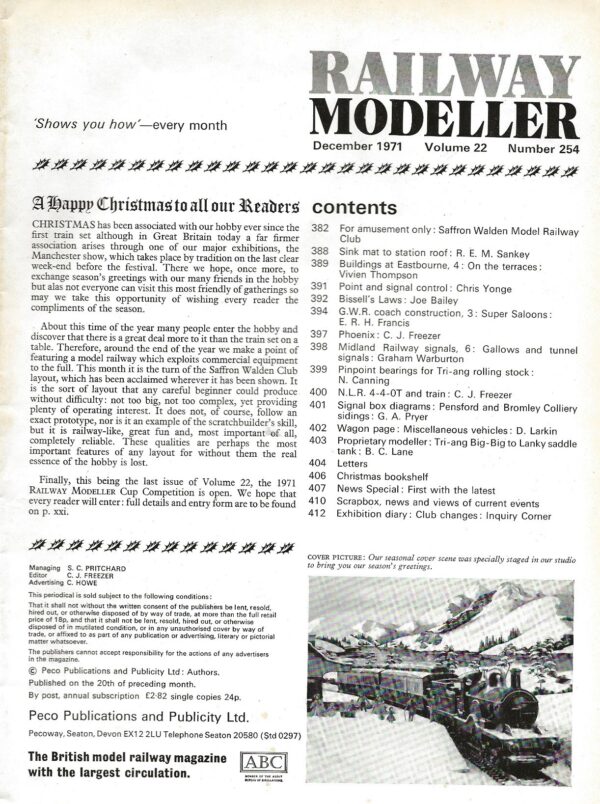 Railway Modeller December 1971 - Volume 22 Number 254 -Large Image