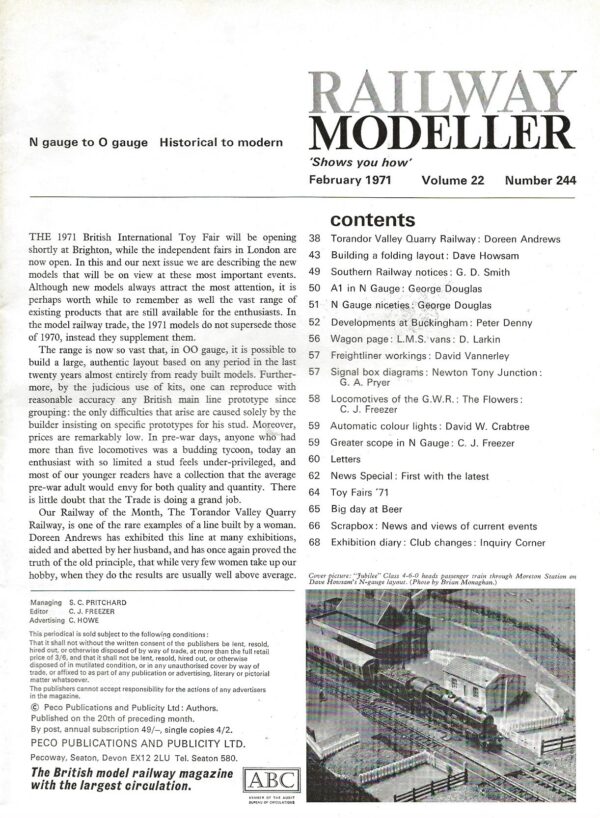 Railway Modeller February 1971 - Volume 22 Number 244 -Large Image