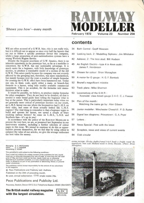 Railway Modeller February 1972 - Volume 23 Number 256 - Image 2