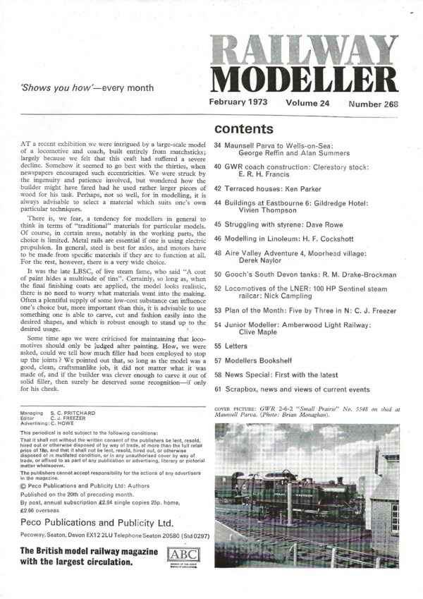 Railway Modeller February 1973 - Volume 24 Number 268