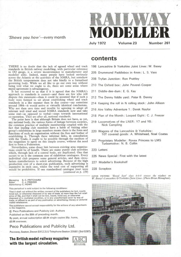 Railway Modeller July 1972 - Volume 23 Number 261 -Large Image