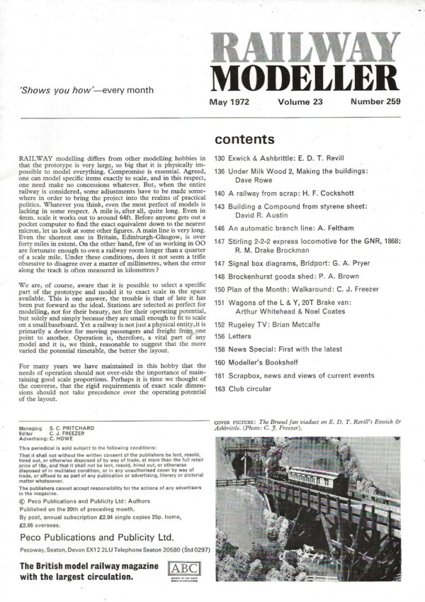 Railway Modeller May 1972 - Volume 23 Number 259 - Large Image