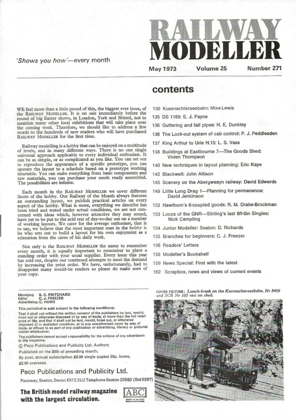 Railway Modeller May 1973 - Volume 25 Number 271 -Large Image