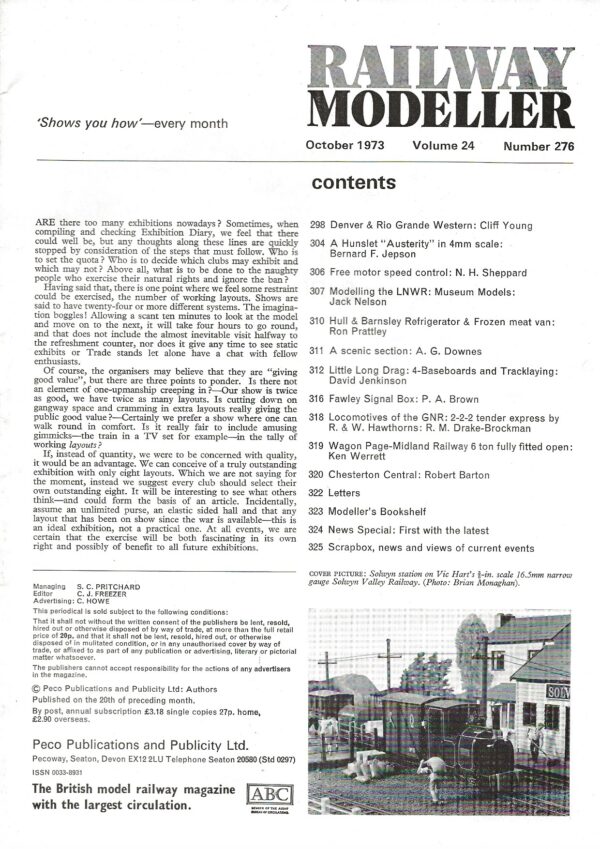 Railway Modeller October 1973 - Volume 24 Number 276 - Image 2