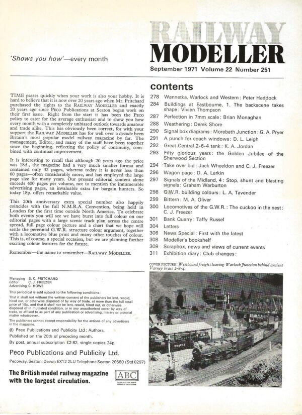 Railway Modeller September 1971 - Volume 22 Number 251 - Image 2